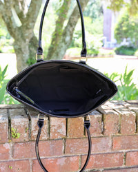 Jayden Tote Black Patent - Caroline Hill