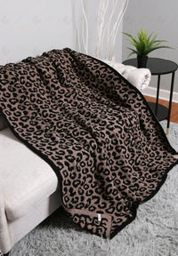 Leopard Pattern Luxury Soft Throw Blanket - Coffee
