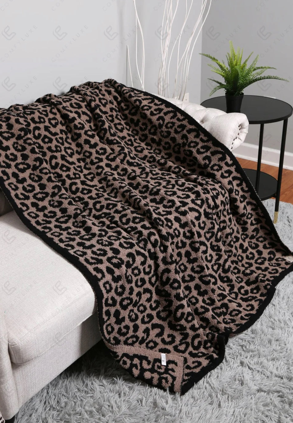 Leopard Pattern Luxury Soft Throw Blanket - Coffee