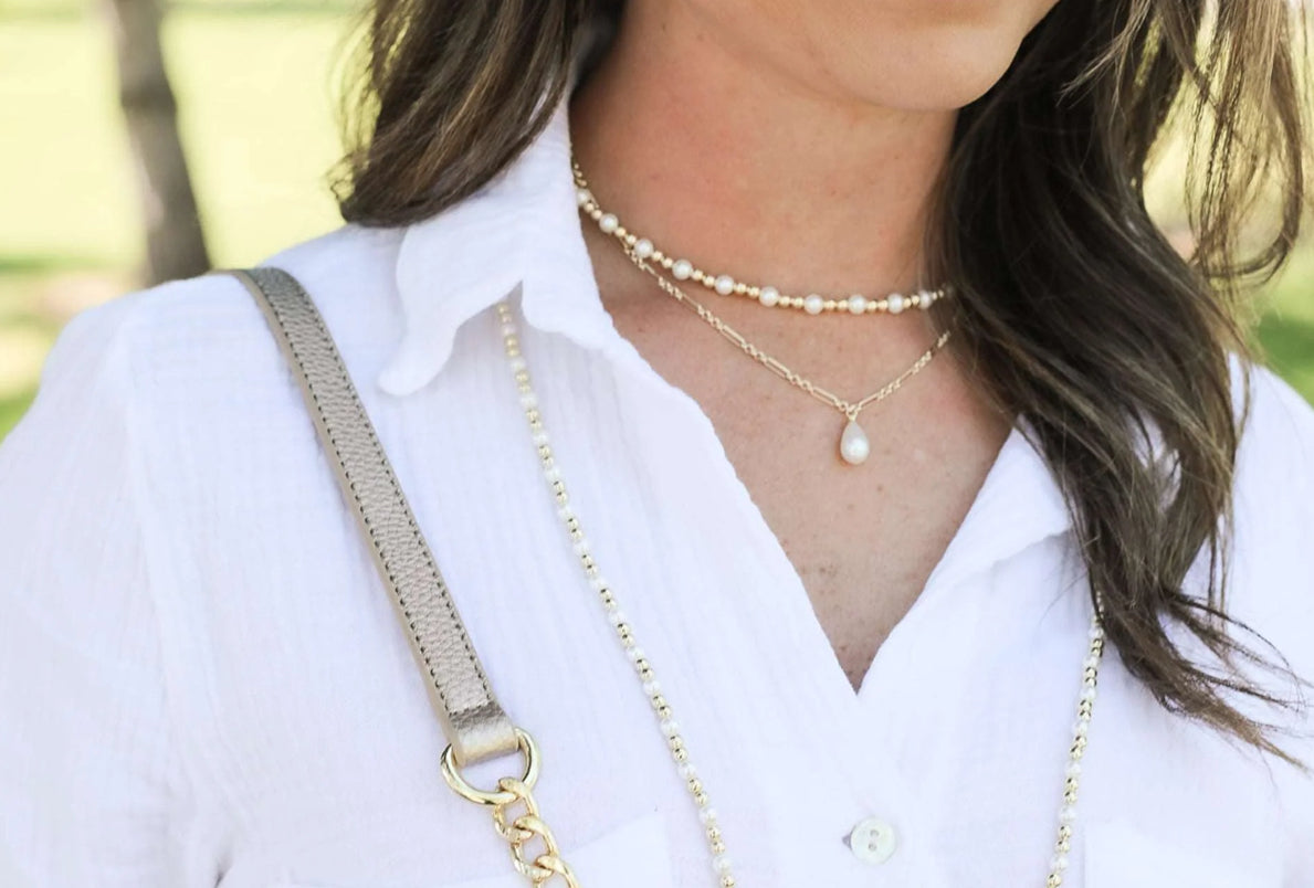 Natalie Wood Design Adorned Pearl Mini Beaded Necklaces