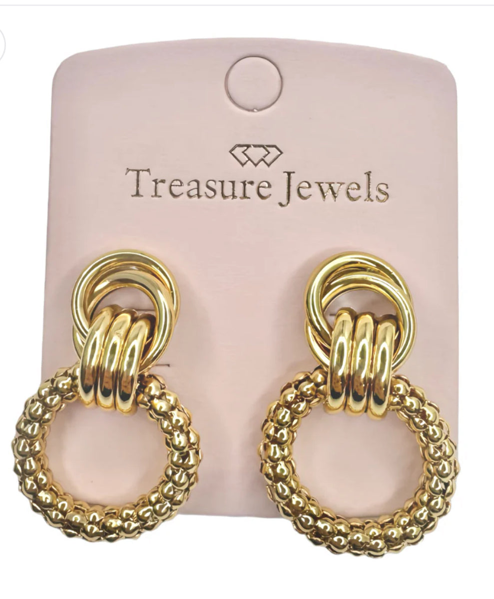 Golden Radiance Hoop Stud