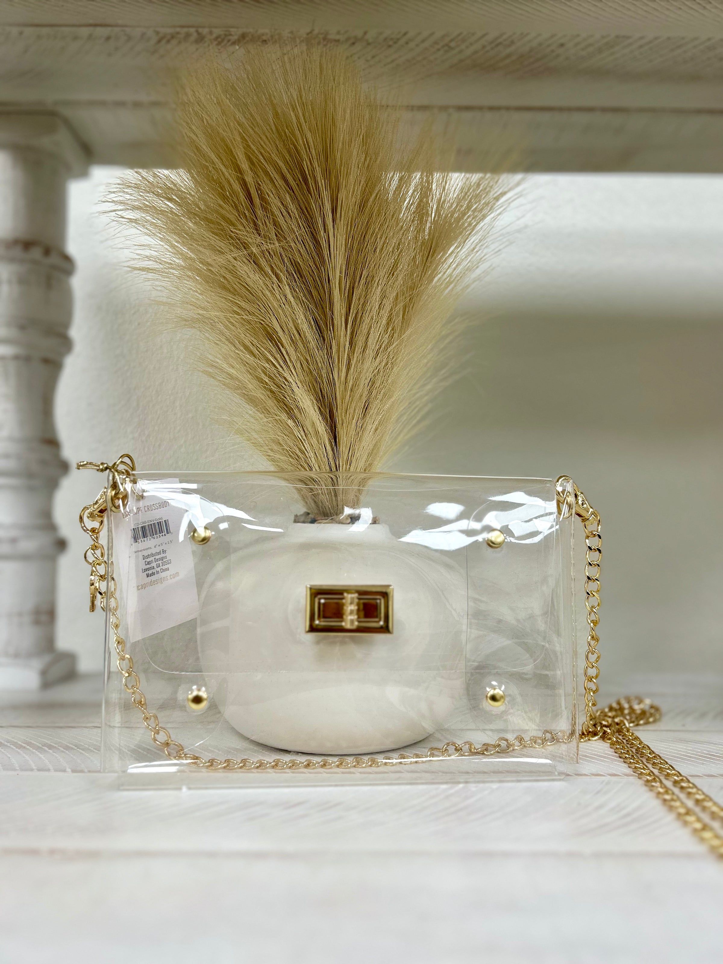 Envelope Crossbody - Clear with Gold Accent