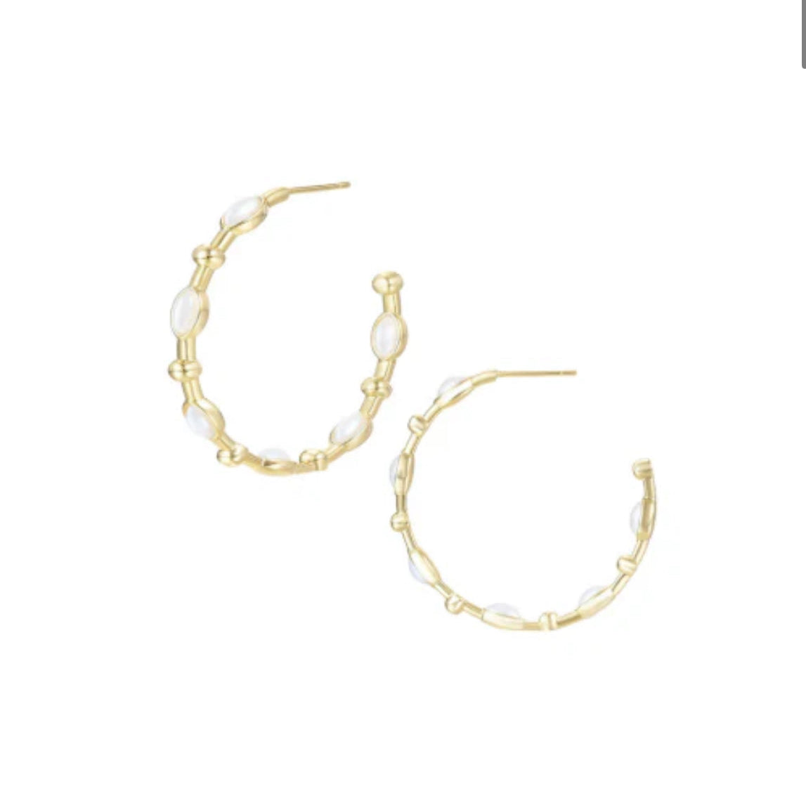 Natalie Wood Earring Solaris Hoop - Pearl