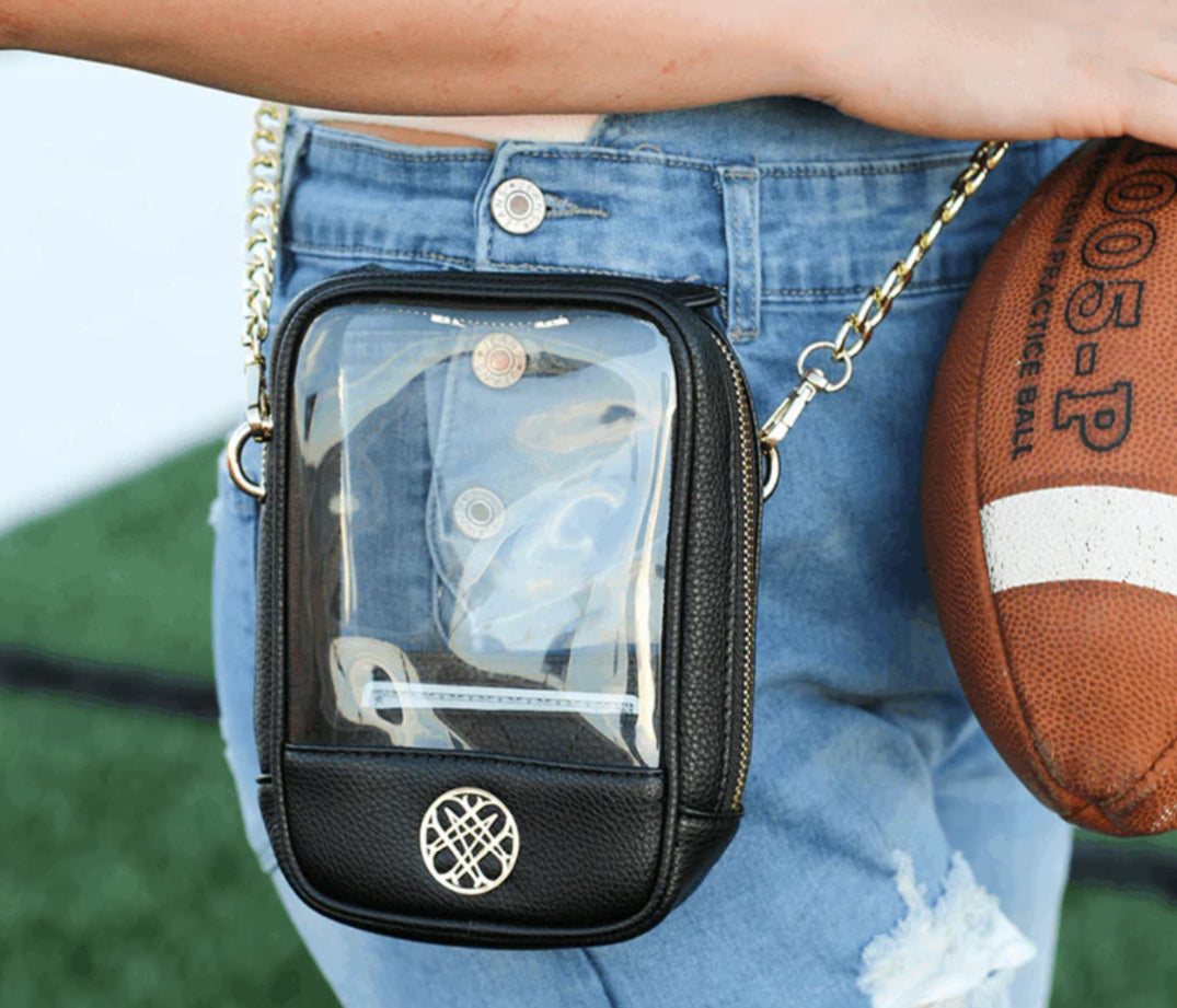 Natalie Woods Design Grace Clear Crossbody in Black