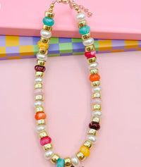 Joyful Gold Beaded Necklace