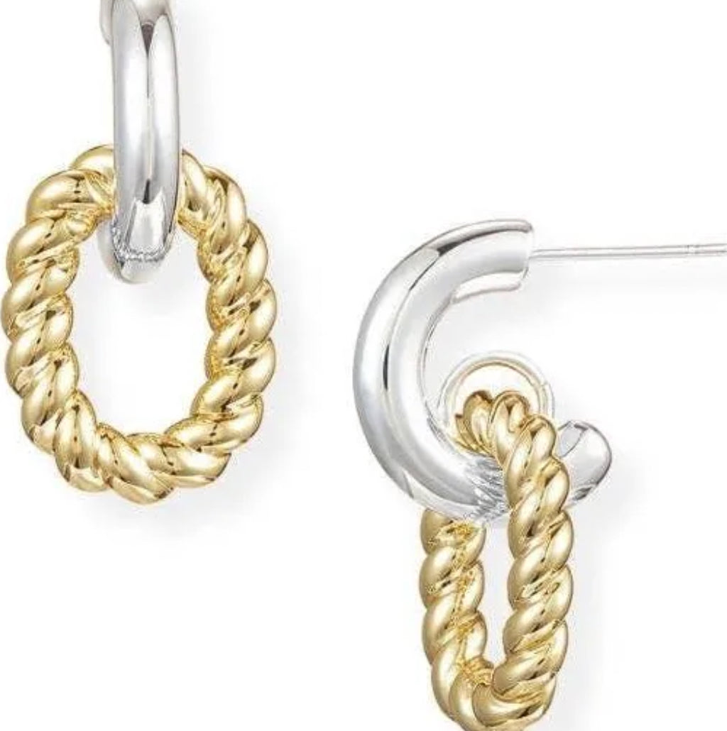 Natalie Woods Design Legacy Link Earring in Gold/Sliver