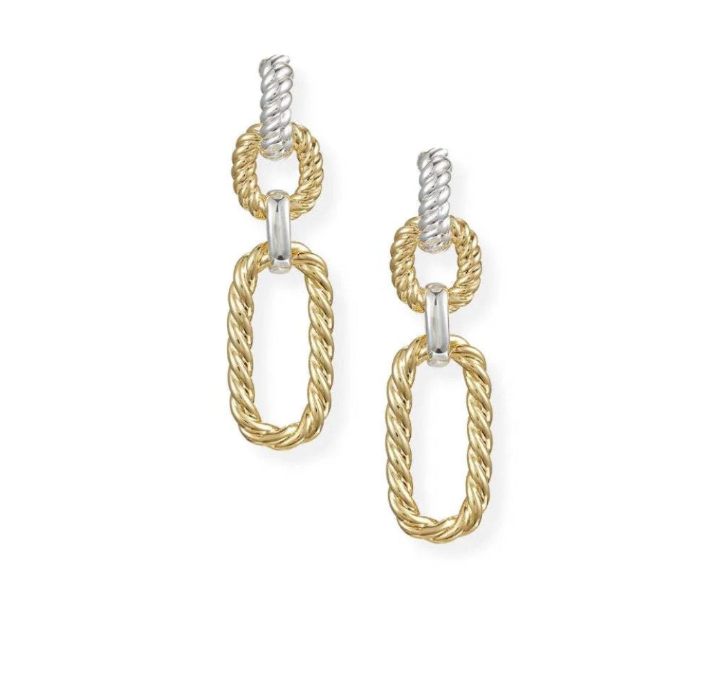 Natalie Wood Design - Legacy Link Statement Earrings in Gold/Silver