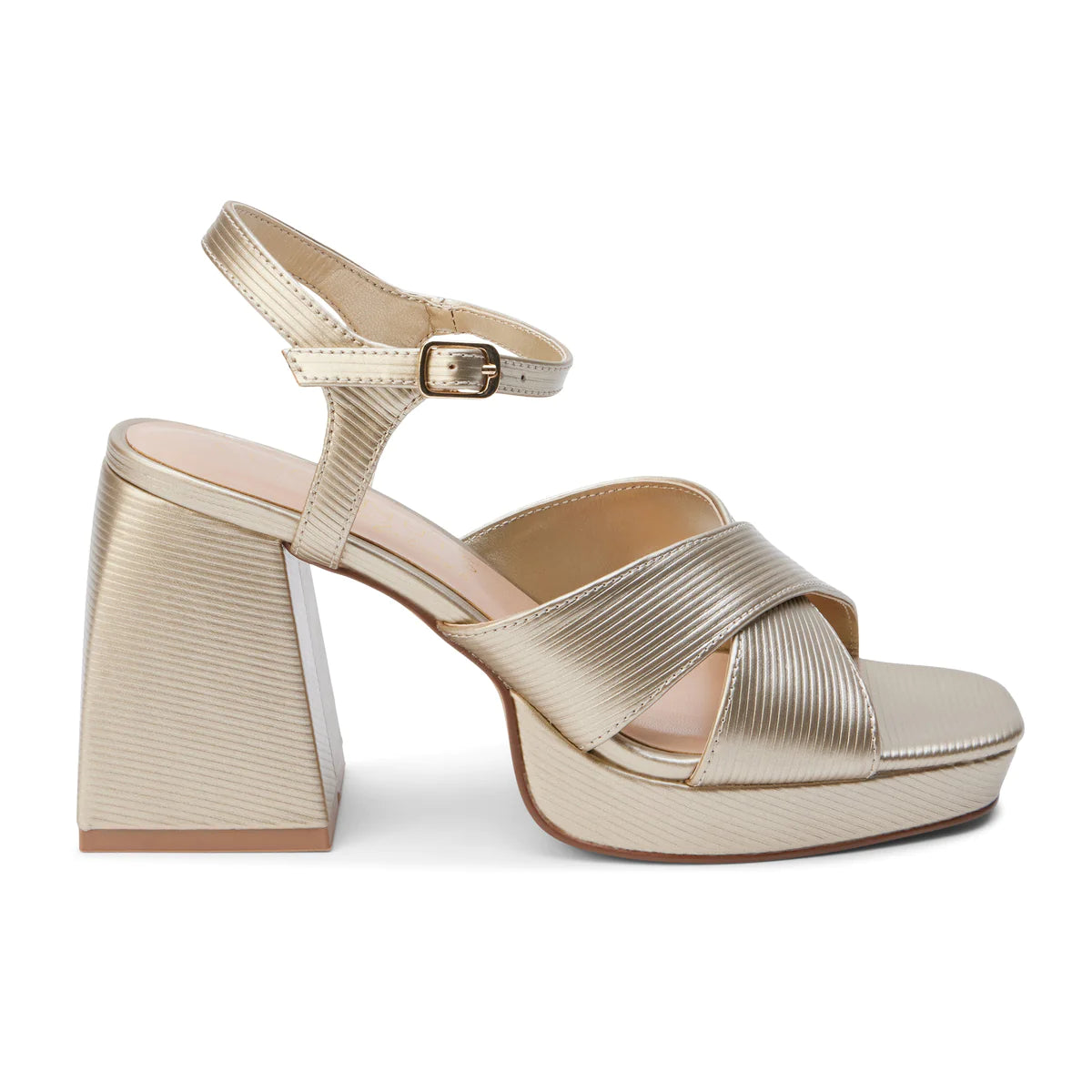 Matisse Robin gold ribbed heel