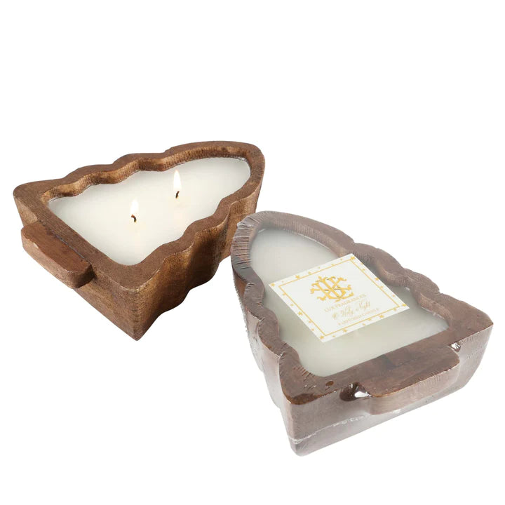 Lux O'Holy Night brown tree bowel candle