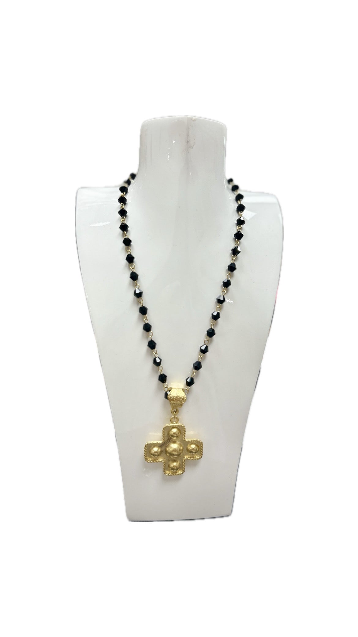 Weisinger Design 18” cross necklace with black accent