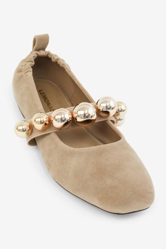 Mary Jane Ballet Flats - Taupe