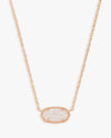 Kendra Scott Elisa Rose Gold Pendant Necklace on Iridescent Drusy