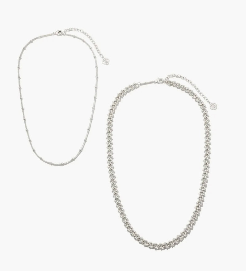 Kendra Scott Lonnie Set of 2 Chain Necklaces in Silver