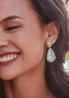 Kendra Scott Beaded Camry Gold Statement Earrings in Iridescent Mix