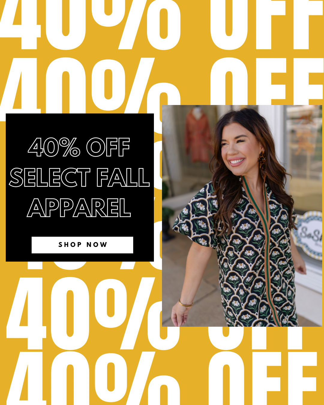 Sale 40% off SELECT Fall Apparel