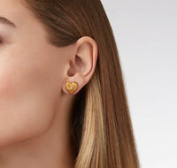 Julie Vos - Esme Heart Stud - Gold - Cubic Zirconia