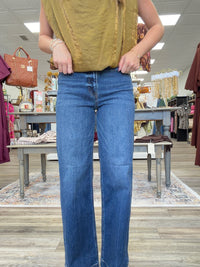 Risen High Rise Ankle Straight With Front Welt Pocket Jeans