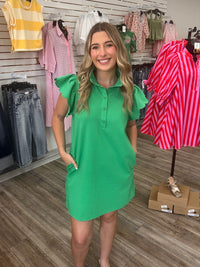 The Juliet Dress-Kelly green- Entro