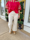 High Rise-crop wide pants