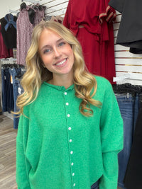 The Miranda Cardigan - Green Long Sleeve Button Down Soft - Ee:some