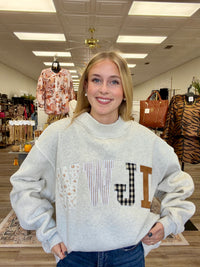 WWJD Embroidered Mock Neck sweatshirt