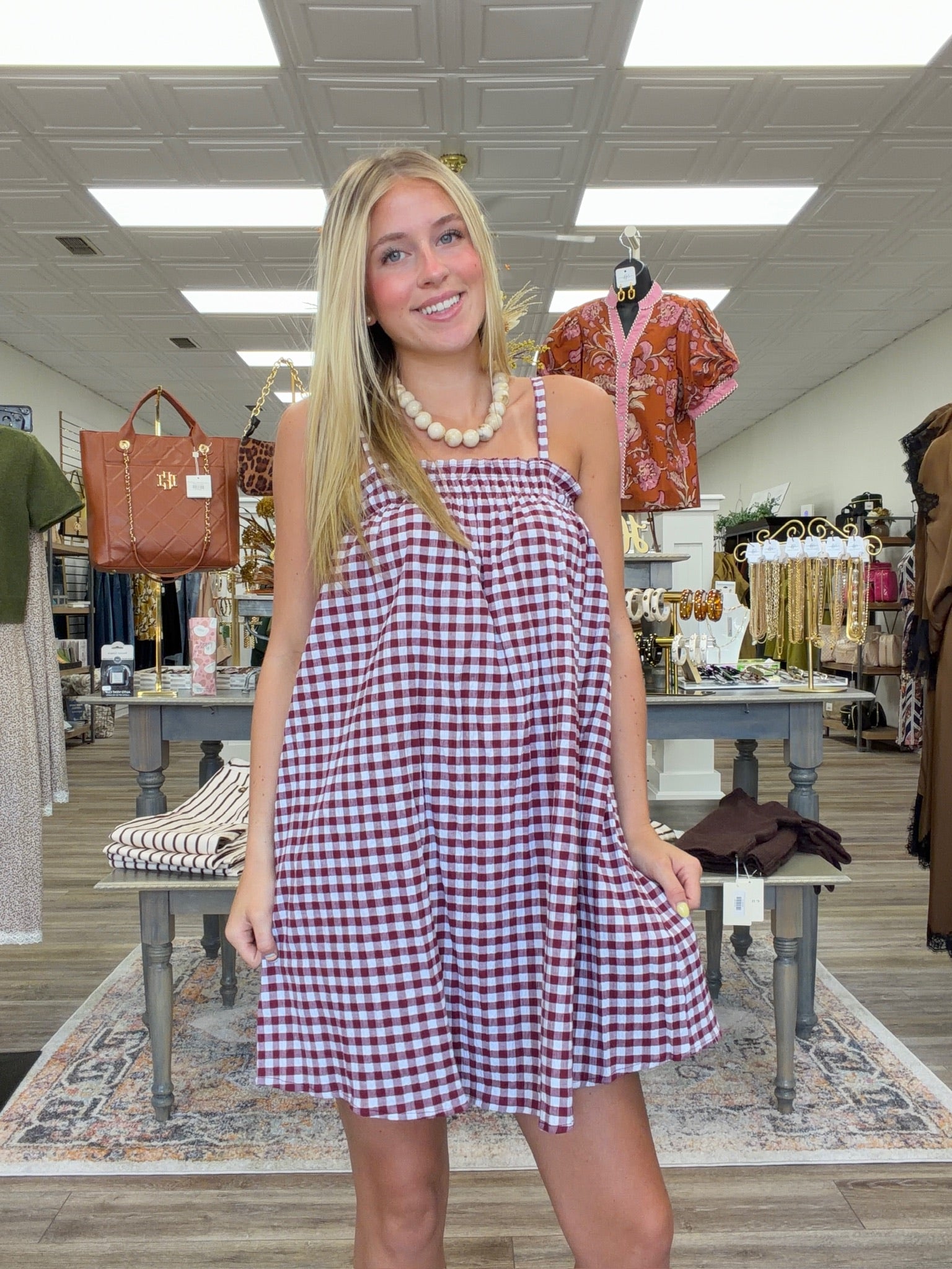 The Blaire Dress - Ruffle spaghetti strap gingham dress