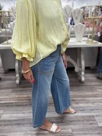 Harbor Stitch Wide Leg Denim Pants