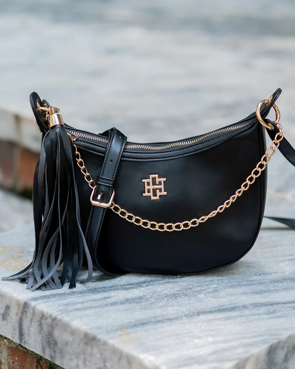 Mallory Crossbody with Tassel Black LS