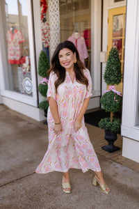 The Sadie Bloom Dress - Floral Spring Puff Sleeve Long Dress - Entro