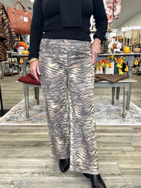 The Wild Side Denim Jeans - Wide  Leg Animal Print Jeans