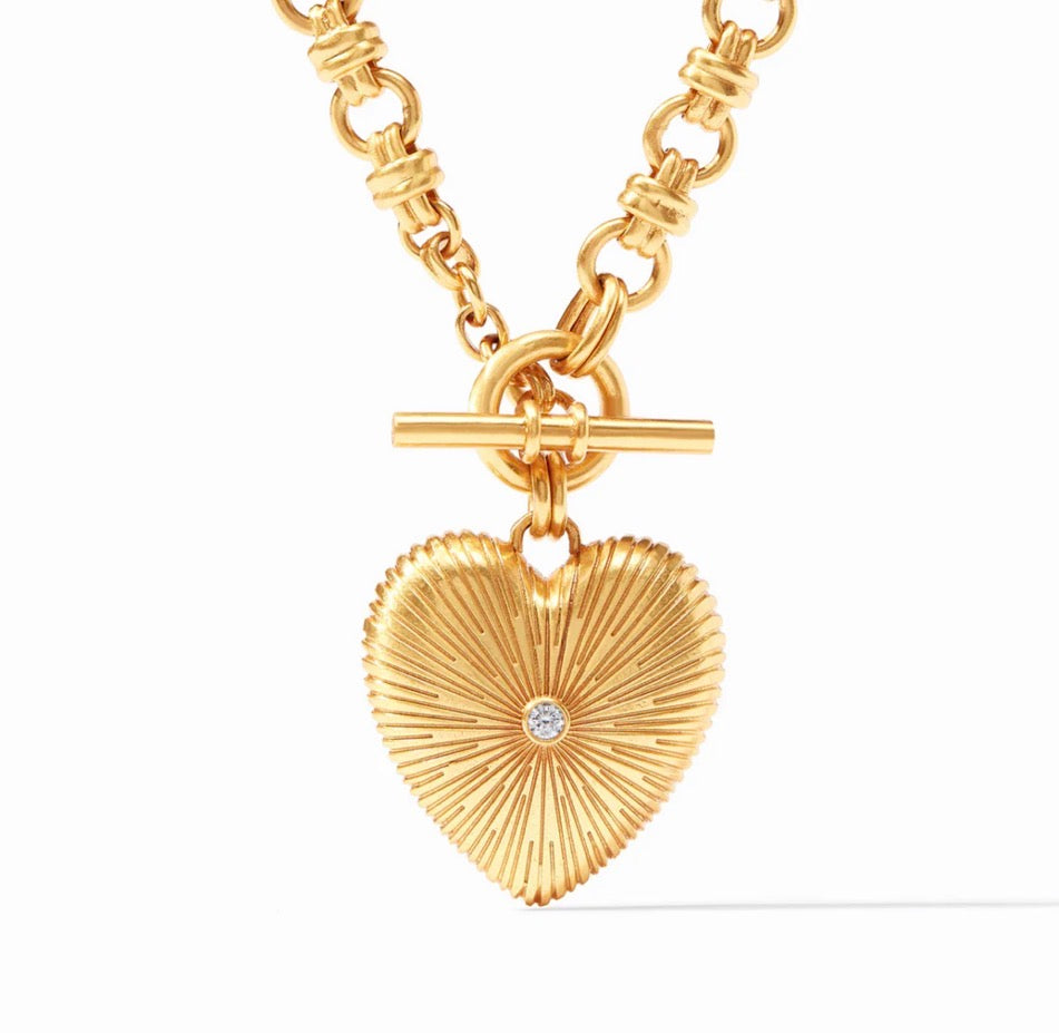 Julie Vos - Esme Heart Necklace - Gold - Cubic Zirconia -