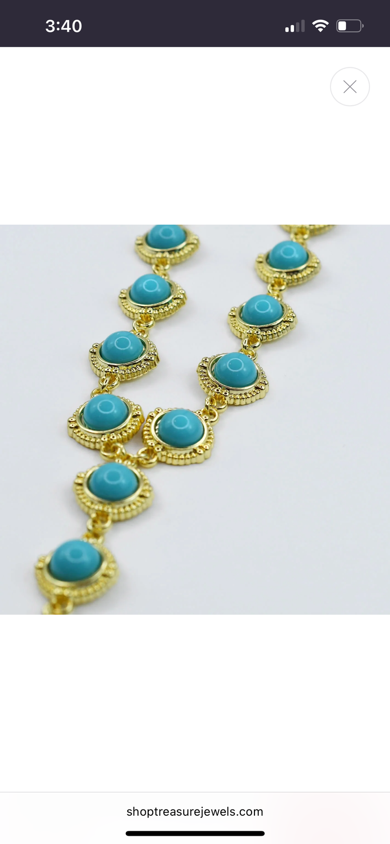 Turquoise Cascade Gold Necklace