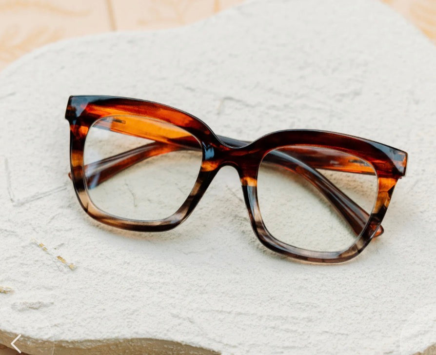 The Cleo Blue Light Protection readers- Brown Ombré Horn