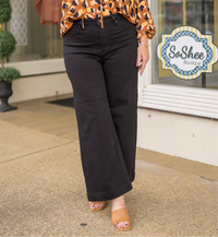 Risen high rise Ankle wide jeans