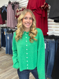 The Miranda Cardigan - Green Long Sleeve Button Down Soft - Ee:some