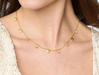 Julie Vos - Heart Delicate Charm Necklace - Gold - Mother of Pearl