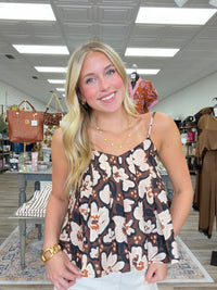 The Amy Top - Floral Print Strap Tank -