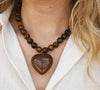 Janel Tiger Eye Gemstone Necklace - Brown