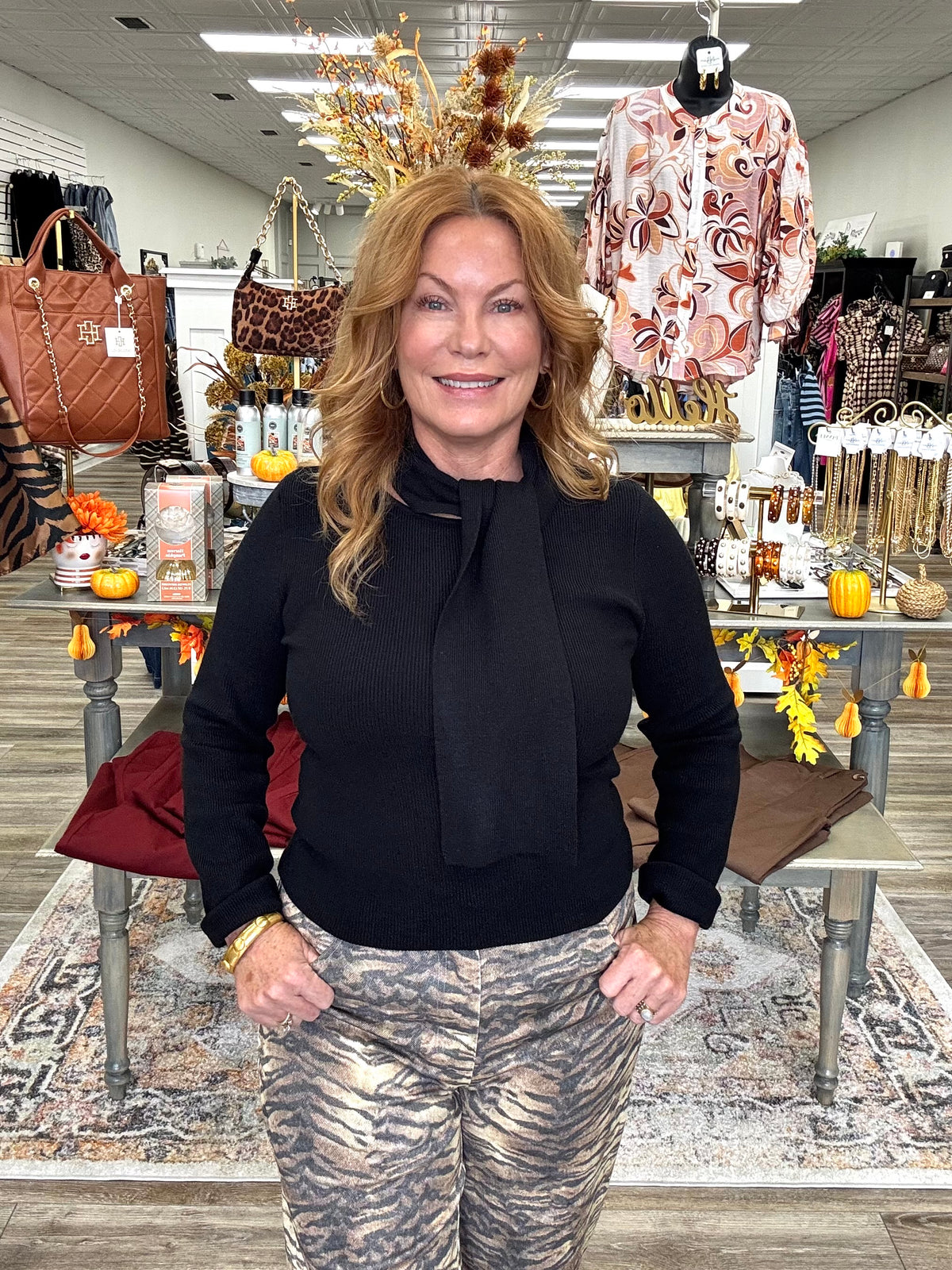 The Amara Top - Black Scarf Soft Sweater Top