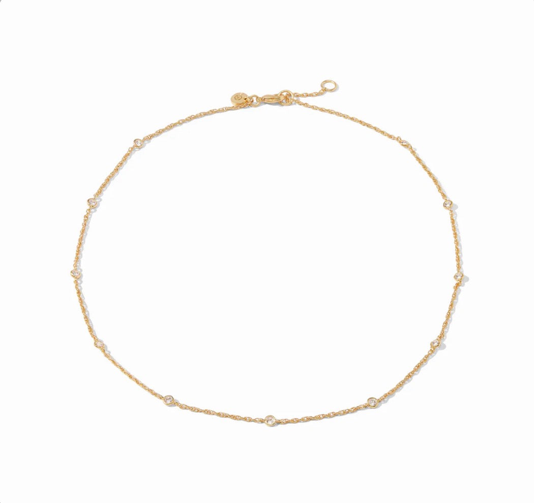 Julie Vos - Celeste Delicate Station Necklace - Gold - Cubic Zirconia
