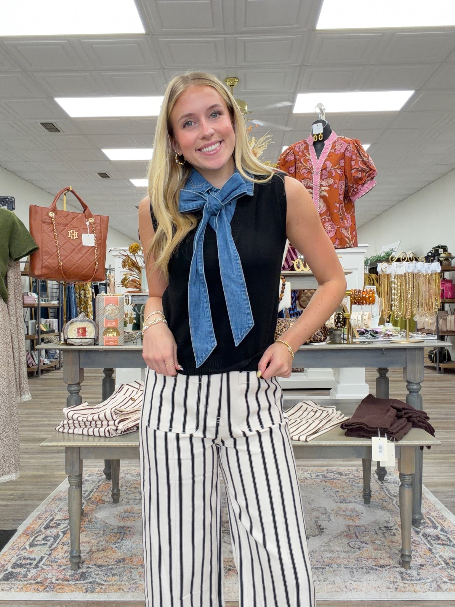 Denim Darling Bow Top