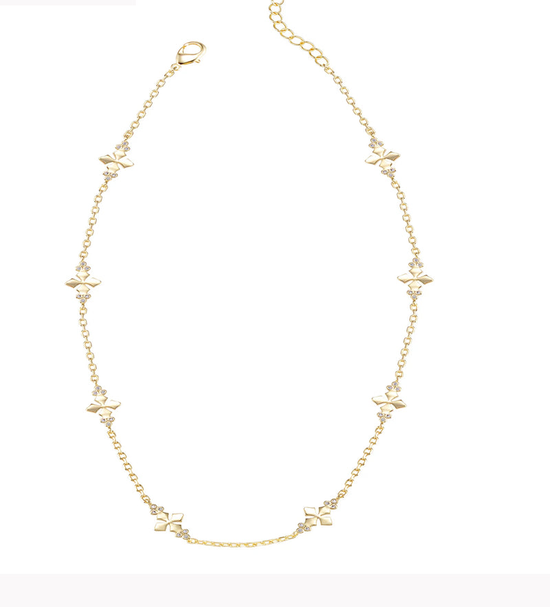 Natalie Wood Believer Cross Mini Necklace in Gold