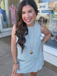 The Heidi Skort Set - Two Piece Set Checkered Sage Print - HYFVE