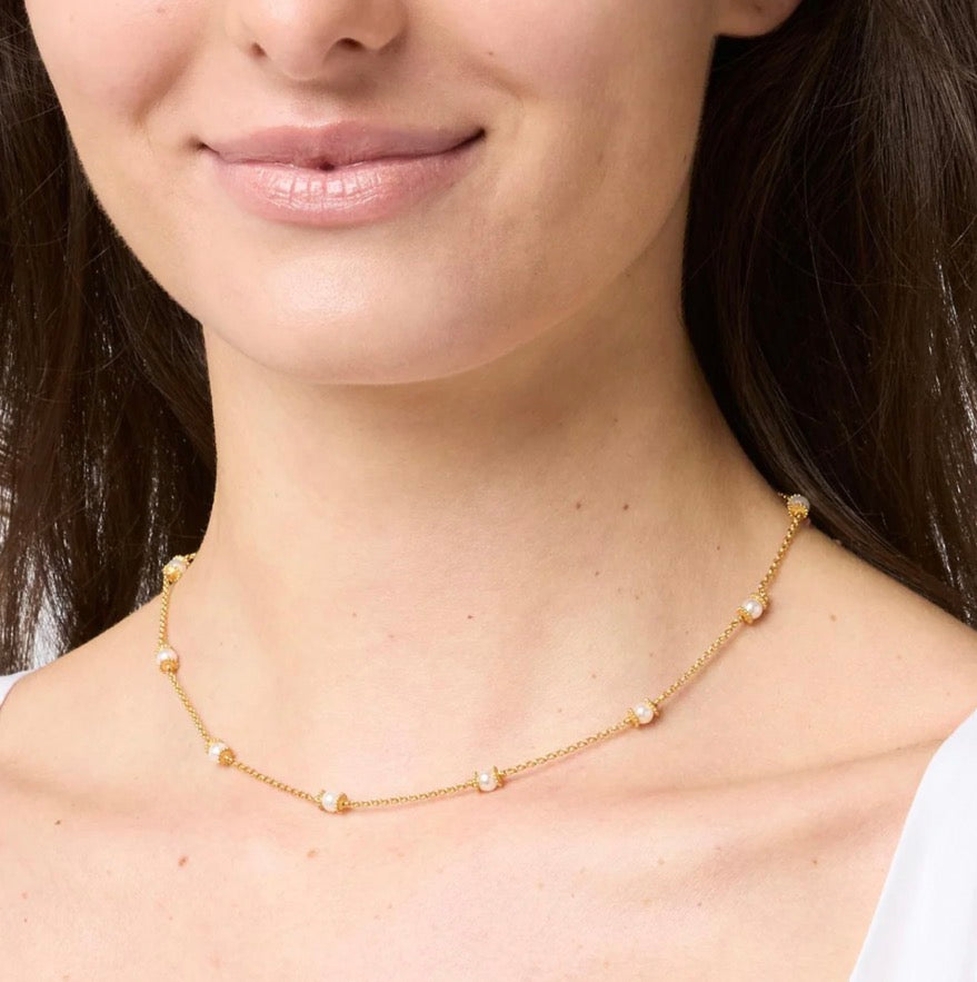 Julie Vos - Hydra Delicate Station Necklace - Gold - Pearl