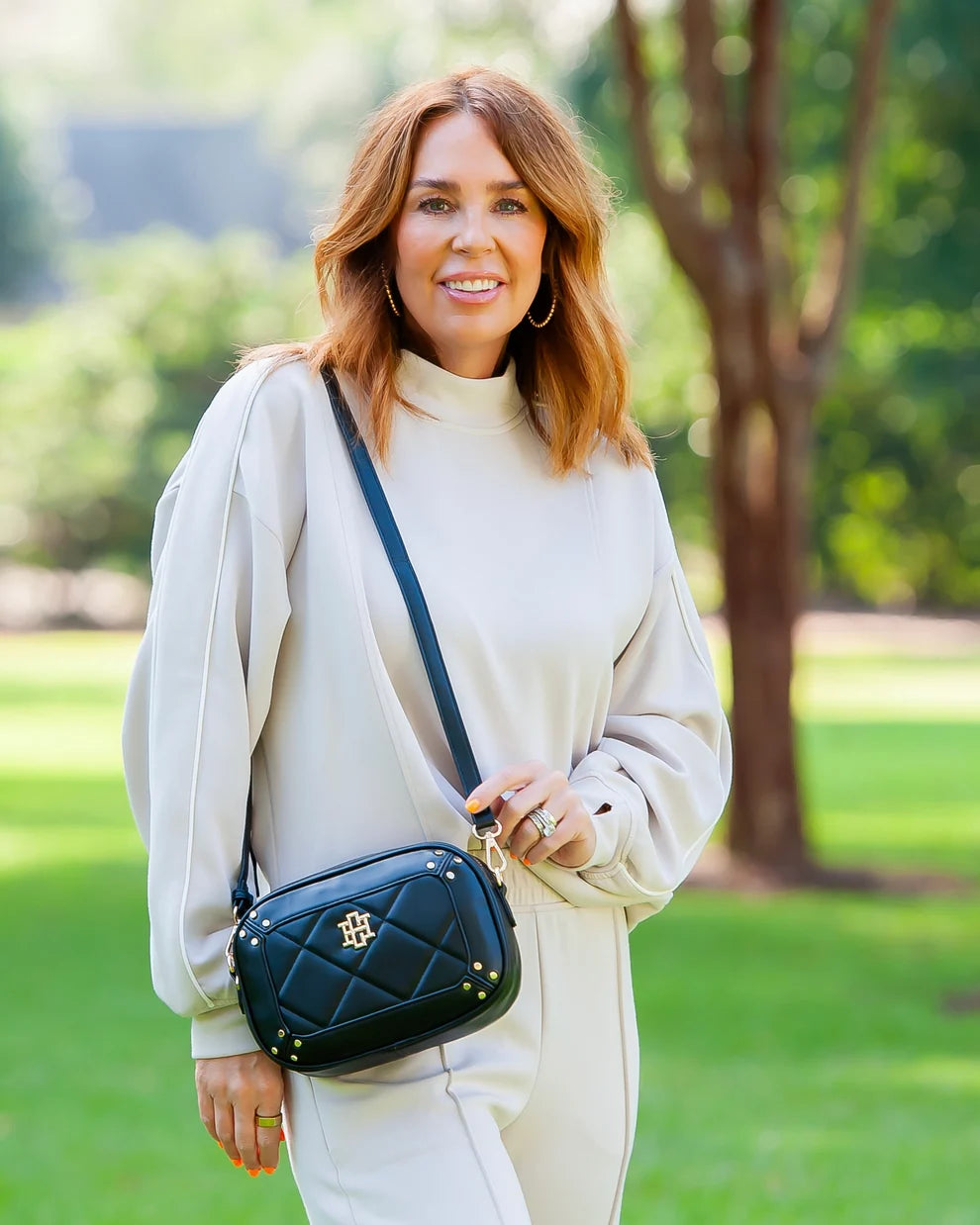Caroline Hill - Sloane Studded Crossbody Bag - Black