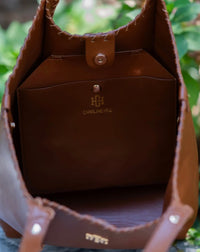 Caroline Hill - Emory Whipstitch Tote Bag Mustard S
