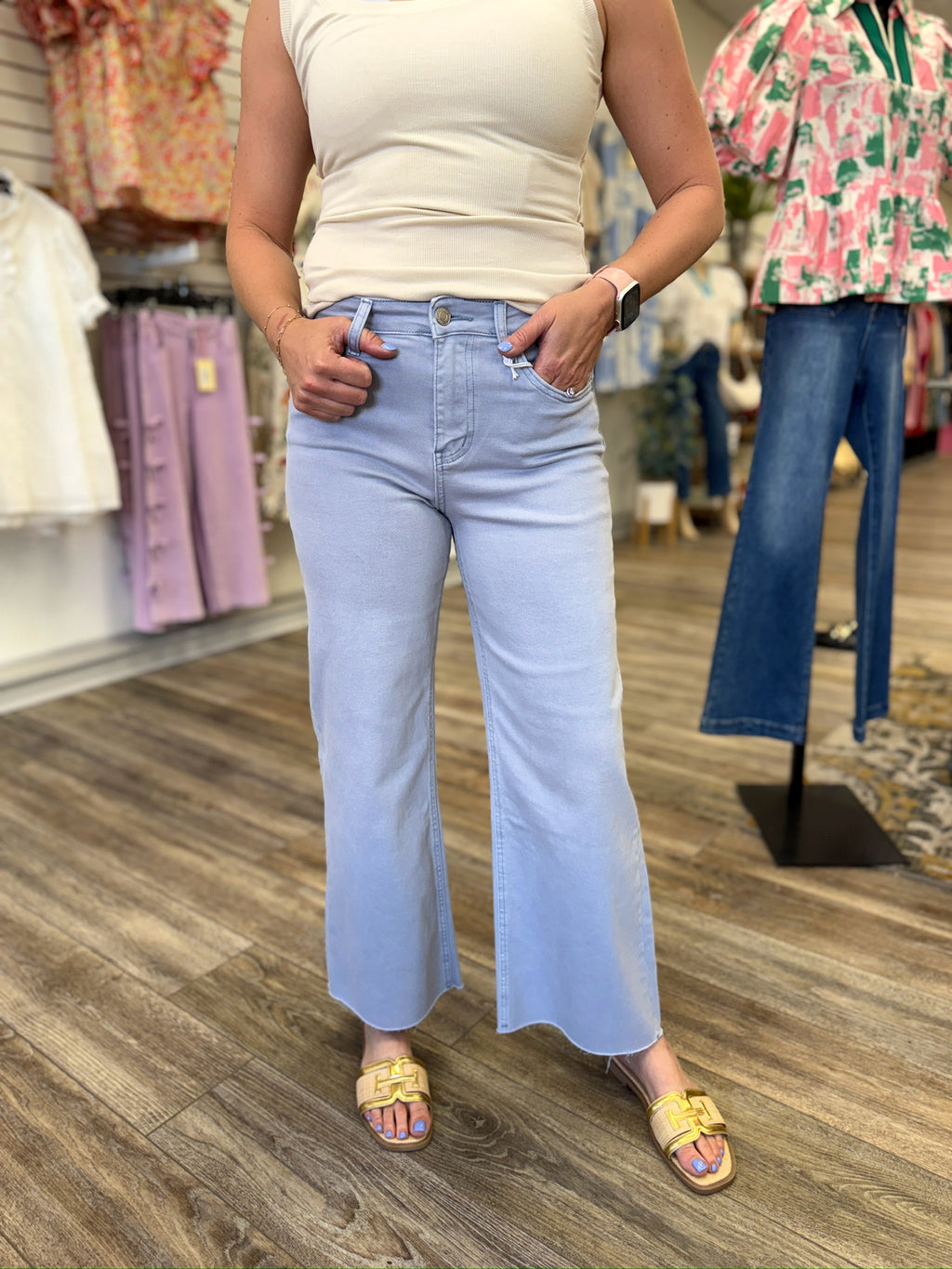 Olivia Wide Leg Vervet Jeans – SoShee Boutique