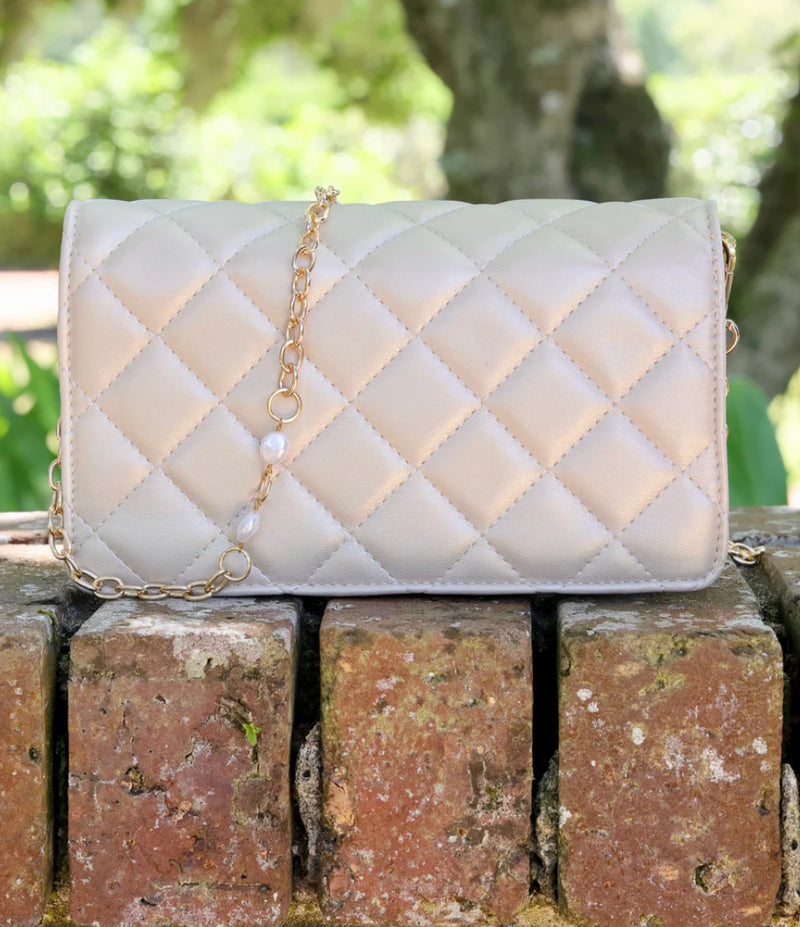 Brynleigh Clutch Crossbody Pearl Quilted - Caroline Hill