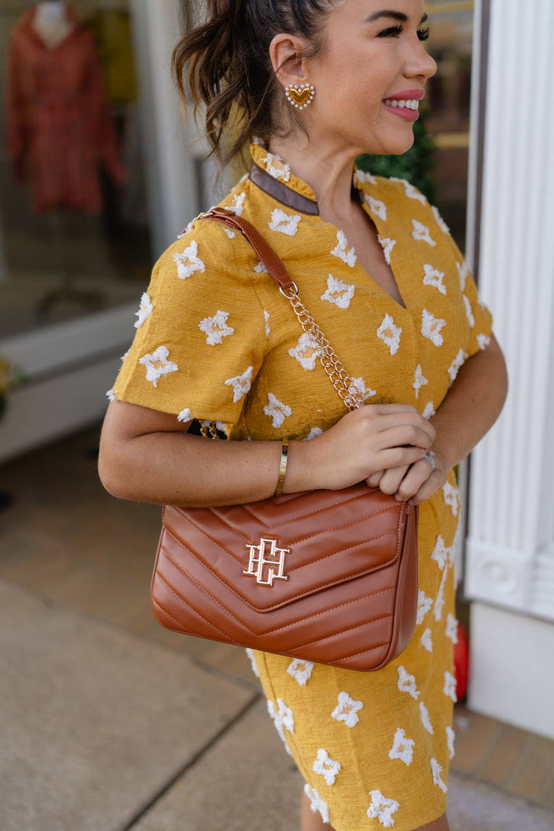 Mia Crossbody Bag Saddle - Caroline Hill