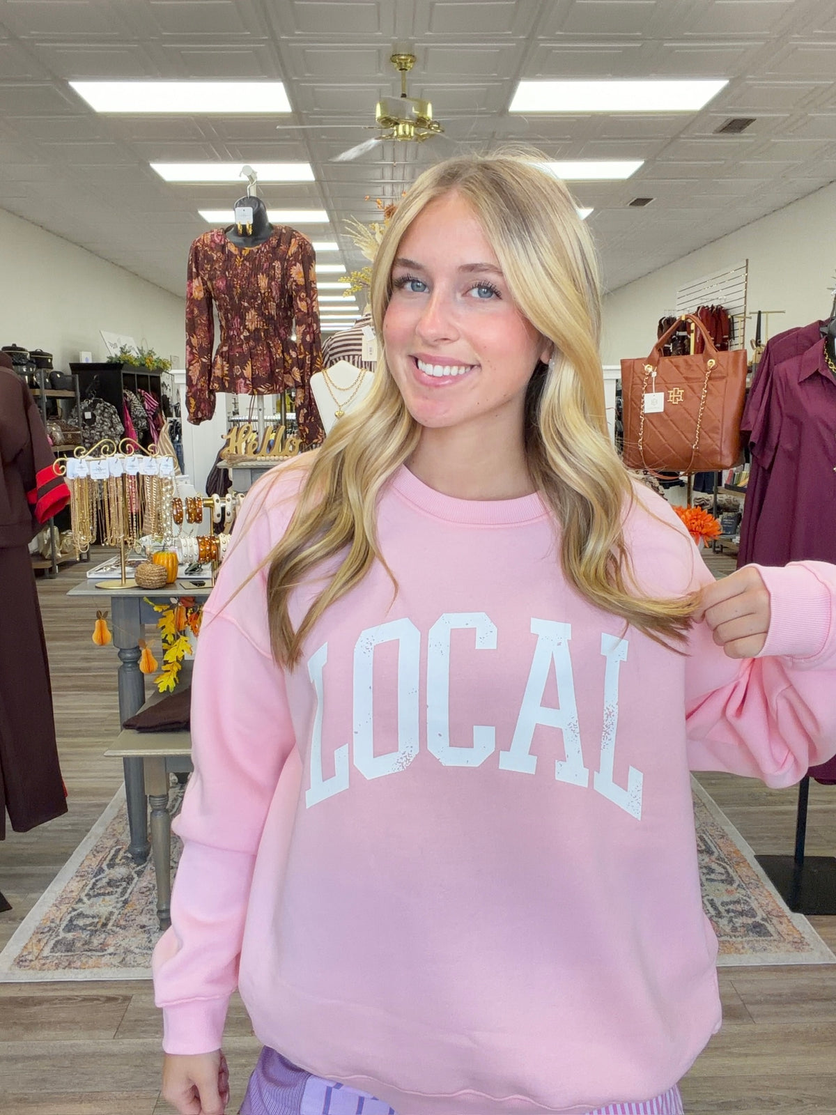 Local Love Oversize Graphic Sweatshirt – Bubblegum Pink